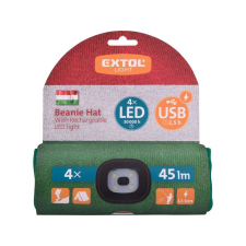 Extol LIGHT kötött sapka, LED homloklámpával, nemzeti színekben férfi sapka