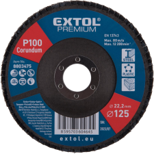  EXTOL PREMIUM 8803475 Lamellás csiszolókorong, korund 125mm, P100 (8803475) barkácsgép tartozék