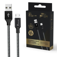 ExtraLink USB-A apa - microUSB apa Adat- és töltőkábel 1m - Fekete (CABESL09) kábel és adapter