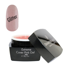 Extreme Cover Pink Glitter Gel 15g lakk zselé