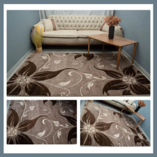  Eylül Kávé-Barna Virág Mintás Szőnyeg Szett 01203D-KAHVE-BARNA-SZETT1 lakástextília