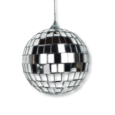  Ezüst diszkógömb karácsonyi dísz 8cm dekorációs kellék