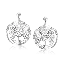  Ezüst Életfa Fülbevaló - Elegáns, 925-ös Sterling Ezüst fülbevaló