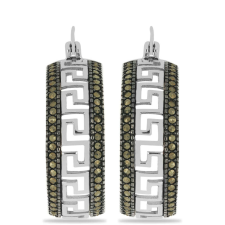  Ezüst Fülbevaló Ausztriai Markazittal, Y52504 fülbevaló