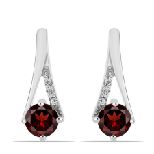  Ezüst Fülbevaló Barton Gránáttal és Fehér Topázzal, Y60592 fülbevaló