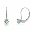  Ezüst Fülbevaló Brazil Smaragddal - Elegáns, 0.7 Karátos