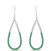  Ezüst Fülbevaló Brazil Smaragddal, Y57969