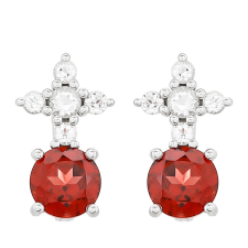  Ezüst Fülbevaló Gránáttal és Fehér Topázzal, PCY11440 fülbevaló