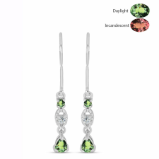  Ezüst Fülbevaló Természetes Alexandrittal és Fehér Topázzal, Y61889 fülbevaló