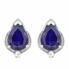  Ezüst Fülbevaló Thai Zafírral és Fehér Topázzal, PCY11386 fülbevaló