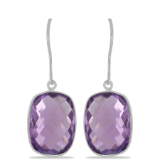  Ezüst Fülbevaló Vera Cruz-i Ametiszttel, Y55346 fülbevaló
