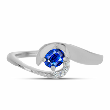  Ezüst Gyűrű Ausztrál Kék Zafírral és Fehér Topázzal, Y60049/54 gyűrű