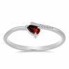  Ezüst Gyűrű Barton Gránáttal és Fehér Topázzal, Y60588/57