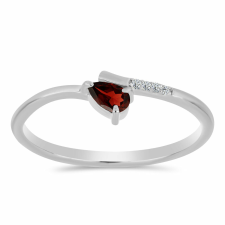  Ezüst Gyűrű Barton Gránáttal és Fehér Topázzal, Y60588/57 gyűrű