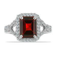  Ezüst Gyűrű Barton Gránáttal és Fehér Topázzal, Y60607/59 gyűrű