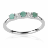 Ezüst Gyűrű Brazil Smaragddal és Fehér Topázzal - 0.52 Karát