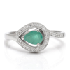  Ezüst Gyűrű Brazil Smaragddal és Fehér Topázzal, XMP033/54