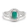  Ezüst Gyűrű Brazil Smaragddal és Fehér Topázzal, XMP035/57