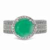  Ezüst Gyűrű Brazil Smaragddal és Fehér Topázzal, Y52274/57