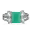  Ezüst Gyűrű Brazil Smaragddal és Fehér Topázzal, Y54445/57