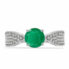  Ezüst Gyűrű Brazil Smaragddal és Fehér Topázzal, Y58057/54