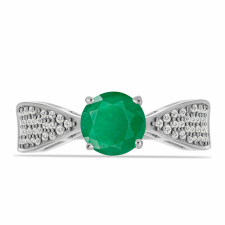  Ezüst Gyűrű Brazil Smaragddal és Fehér Topázzal, Y58057/59 gyűrű