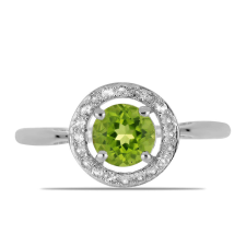  Ezüst Gyűrű Changbai Peridottal és Fehér Topázzal, Y56654/57 gyűrű