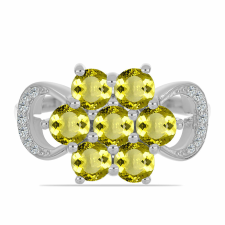  Ezüst Gyűrű Citrom Topázzal és Fehér Topázzal, Y59469/57 gyűrű