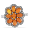  Ezüst Gyűrű Lega Dembi Narancs Opállal és Fehér Topázzal, Y47052/57