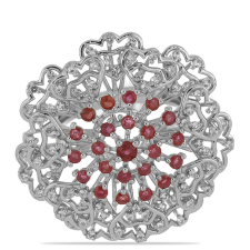  Ezüst Gyűrű Madagaszkári Rubinnal és Fehér Topázzal, Y56794/59 gyűrű