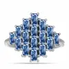  Ezüst Gyűrű Óceánkék Moissanite-tal, Y63264/54