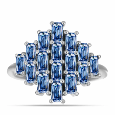  Ezüst Gyűrű Óceánkék Moissanite-tal, Y63264/54 gyűrű
