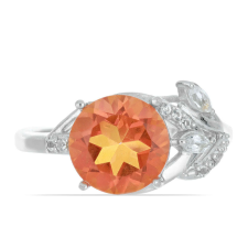  Ezüst Gyűrű Padparadschai Kvarccal és Fehér Topázzal, Y47377/57 gyűrű