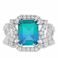  Ezüst Gyűrű Páva Kvarccal és Fehér Topázzal, PCY11610/54 gyűrű