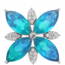  Ezüst Gyűrű Páva Kvarccal és Fehér Topázzal, PCY11611/57 gyűrű