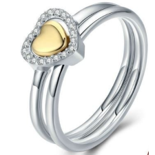  Ezüst gyűrű szív alakú díszítéssel, 8-as méret gyűrű