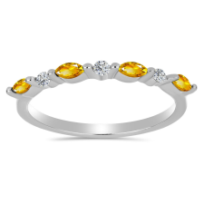  Ezüst Gyűrű Ural Citrinnel és Fehér Topázzal, Y61481/57 gyűrű