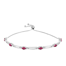  Ezüst Karkötő Cruzeroi Rubellittel és Fehér Topázzal, Y61741 karkötő