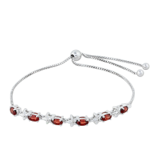  Ezüst Karkötő Gránáttal és Fehér Topázzal, PCY11448 karkötő