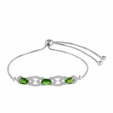  Ezüst Karkötő Króm Diopsziddal és Fehér Topázzal, PCY11062 karkötő