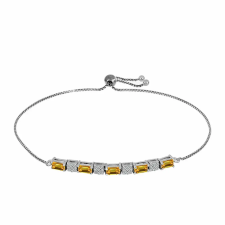  Ezüst Karkötő "Császársárga" Topázzal és Fehér Topázzal, Y62530 karkötő