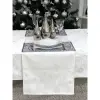  Ezüst lurex asztali futó gömb mintás 37x100 cm