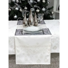  Ezüst lurex asztali futó gömb mintás 37x100 cm lakástextília