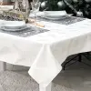  Ezüst lurex asztalterítő páfrány mintás 137x180 cm