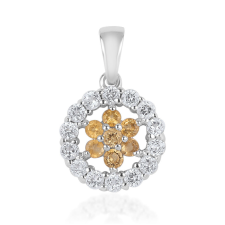  Ezüst Medál "AA" Osztályú Brazíliai Citrinnel és Fehér Topázzal, ROS797 medál