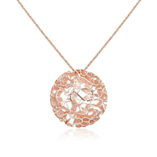  Ezüst Nyaklánc - Áttört Kör Medál - Rózsaarany nyaklánc