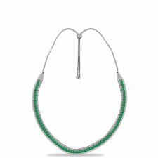  Ezüst Nyaklánc Brazil Smaragddal és Fehér Topázzal, Y59728 nyaklánc