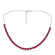 Ezüst Nyaklánc Madagaszkári Rubinnal, Y62225 nyaklánc