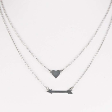  Ezüst Nyaklánc nyíl és szív medállal nyaklánc