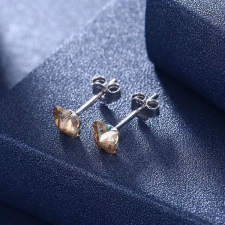  Ezüst Pillangó Alakú Fülbevaló Arany Színű Swarovski® Kristállyal fülbevaló